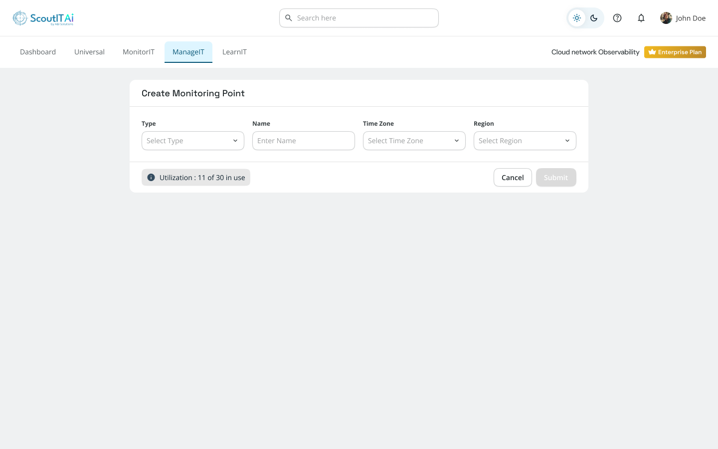 Cloud Network Observability Dashboard - Scout-itAI